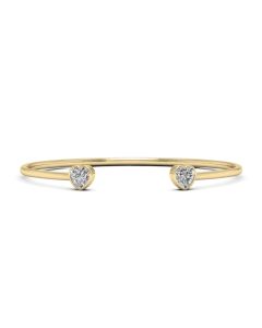 2.00 DEW White Moissanite Bangle in 14K Yellow Gold