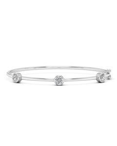 2.40 DEW White Moissanite Bangle in 925 Platinum Plated