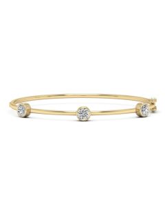 2.40 DEW White Moissanite Bangle in 14K Yellow Gold