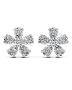 5.00 DEW White Moissanite Earring in 14K White Gold