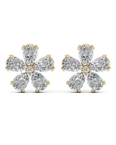 5.00 DEW White Moissanite Earring in 14K Yellow Gold