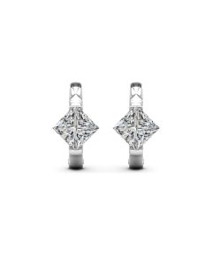 1.60 DEW White Moissanite Earring in 925 Platinum Plated