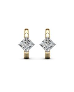 1.60 DEW White Moissanite Earring in 14K Yellow Gold