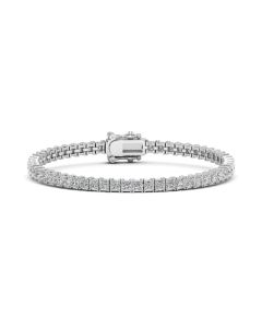15.00 DEW White Moissanite Bracelet in 925 Platinum Plated