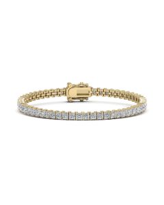 15.00 DEW White Moissanite Bracelet in 14K Yellow Gold