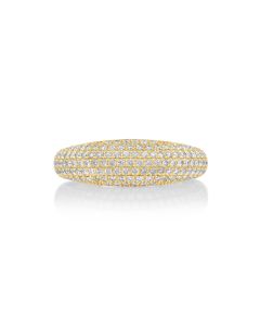 0.6 Cts White Diamond Ring in 14K Yellow Gold