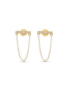 0.05 Cts White Diamond Earring in 14K Yellow Gold