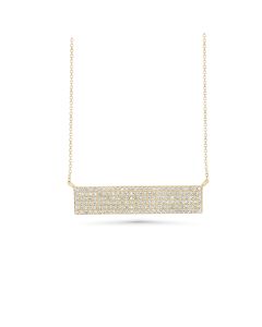 0.62 Cts White Diamond Necklace in 14K Yellow Gold