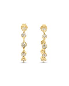 0.38 Cts White Diamond Earring in 14K Yellow Gold