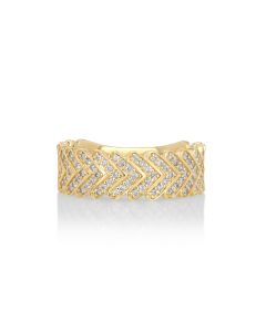 0.51 Cts White Diamond Ring in 14K Yellow Gold