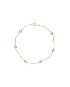 0.25 Cts White Diamond Bracelet in 14K Yellow Gold