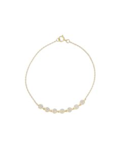 0.29 Cts White Diamond Bracelet in 14K Yellow Gold