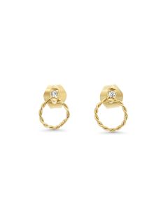0.01 Cts White Diamond Earring in 14K Yellow Gold