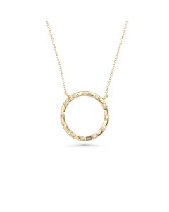 0.04 Cts White Diamond Necklace in 14K Yellow Gold