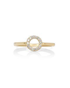 0.11 Cts White Diamond Ring in 14K Yellow Gold