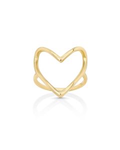 14K Yellow Gold 'Symbol of Love' Minimalist Heart Ring