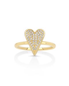 0.19 Cts White Diamond Ring in 14K Yellow Gold