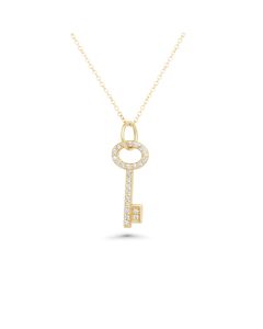 0.11 Cts White Diamond Pendant in 14K Yellow Gold