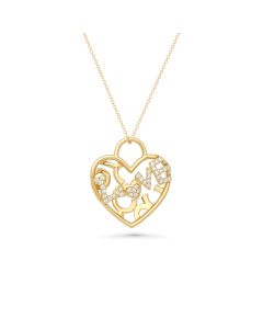 0.22 Cts White Diamond Pendant in 14K Yellow Gold