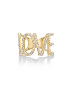 0.56 Cts White Diamond Ring in 14K Yellow Gold