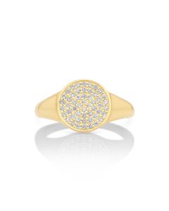 0.31 Cts White Diamond Ring in 14K Yellow Gold