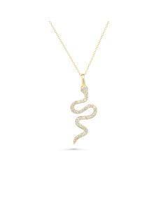 0.26 Cts White Diamond Pendant in 14K Yellow Gold