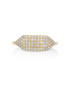 0.48 Cts White Diamond Ring in 14K Yellow Gold