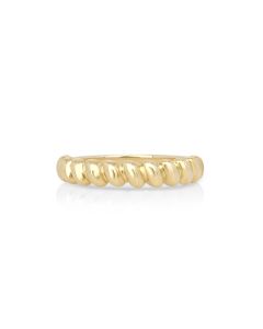 Twisted Elegance: Classic 14K Yellow Gold Rope Design Ring