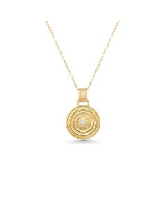 0.03 Cts White Diamond Pendant in 14K Yellow Gold