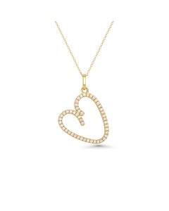 0.36 Cts White Diamond Pendant in 14K Yellow Gold