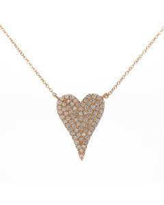 0.51 Cts White Diamond Necklace in 14K Yellow Gold