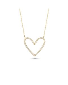 0.34 Cts White Diamond Necklace in 14K Yellow Gold