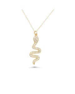 0.25 Cts White Diamond Pendant in 14K Yellow Gold