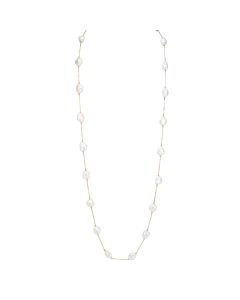 Pearl Enchantress: Women's 18K Gold-Poised Pearl Necklace