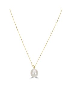 Pearl Drop Pendant in 18K Yellow Gold
