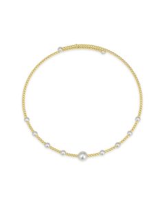 Pearl Beaded Flex Choker Necklace in 18K Yellow Gold