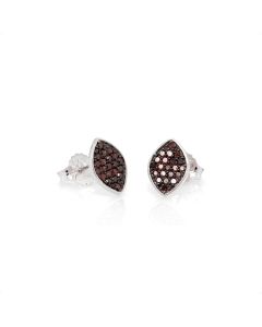 0.48 Cts Red Diamond Earring in 925 Two Tone