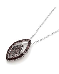 0.62 Cts Red Diamond Pendant in 925 Two Tone
