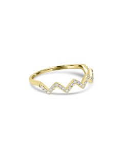 0.17 Cts White Diamond Ring in 14K Yellow Gold