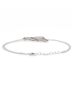 0.78 Cts Red Diamond Bracelet in 925 Two Tone